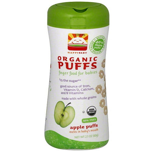 Happy Baby Organic Apple Puffs, 2.1 Oz (pack Of 6)