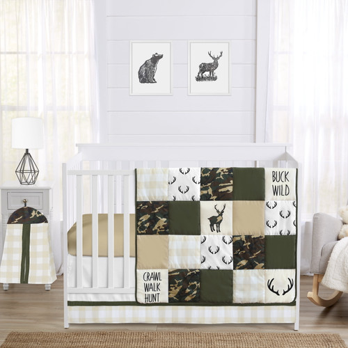 Woodland Camo 4 Piece Crib Bedding Set By Sweet Jojo Designs