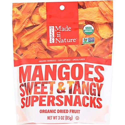 Made In Nature Organic Dried Fruit, Mangoes, 3oz Bag – Non-gmo, Unsulfured Vegan Snack