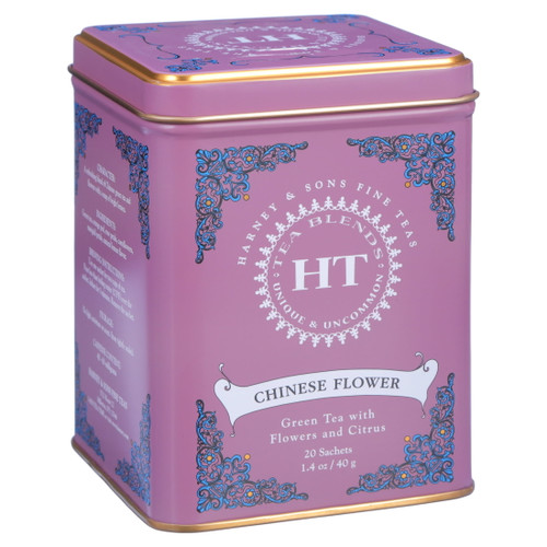 Harney & Sons, Chinese Flower, Green Tea With Flowers And Lemon, 20 Ct