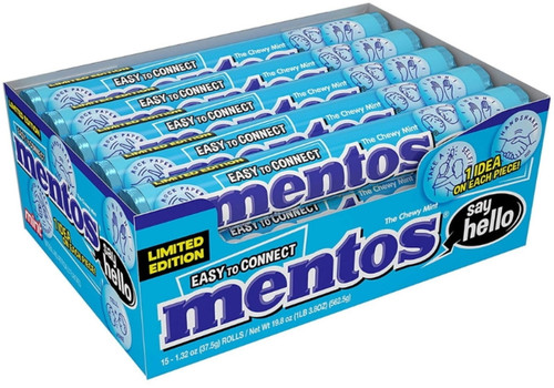 Mentos Mint Flavor Roll 15 Rolls (1.32 Oz Per Roll) (pack Of 2)