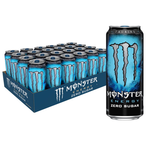 (24 Cans) Monster Energy Zero Sugar, Sugar Free Energy Drink, 16 Fl Oz