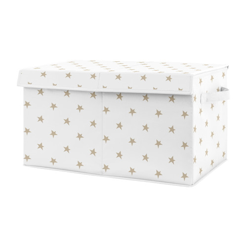 Gold And White Celestial Star Fabric Toy Bin Storage Box By Sweet Jojo Designs