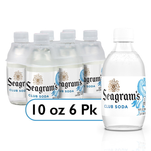 Seagrams Club Soda Soft Drinks, 10 Fl Oz, 6 Pack