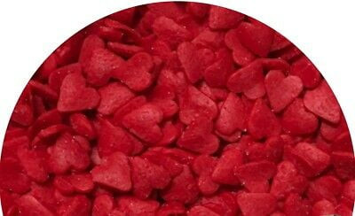 Valentine's Day Red Hearts Edible Confetti Sprinkles - 8 Oz - Packaged In A A Fda Approved Heat Sealed Bag