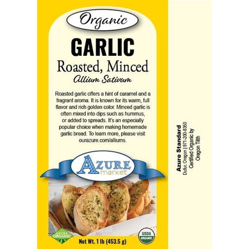 Azure Market Organics Garlic Roasted, Minced, Organic - 12 X 1 Lb