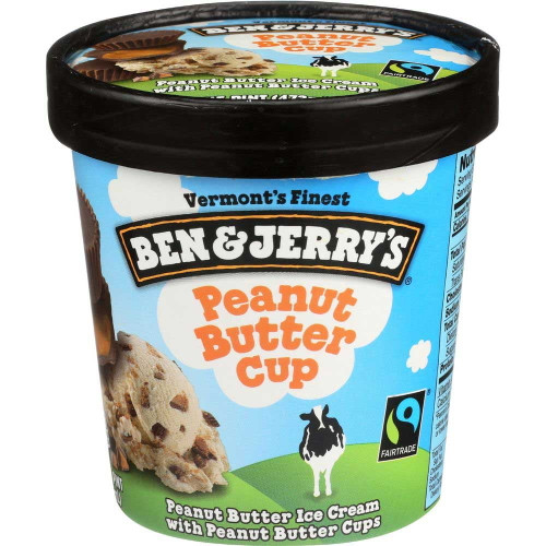 Ben And Jerrys Peanut Butter Cup Ice Cream, 1 Pint -- 8 Per Case.