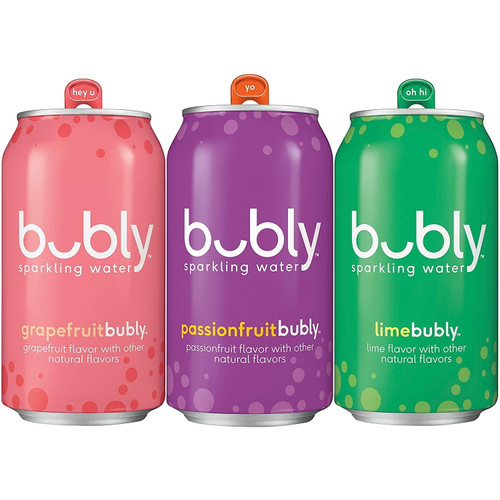 Bubly Sparkling Water, Passionfruit Bliss Variety Pack, 12 Fl Oz Cans (18 Pack)
