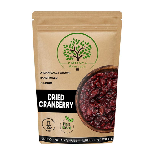 Radanya Ayurveda Dried Sliced Cranberry - 1 Kg - Organic Cranberries Without Sugar (unsweetened Dry Fruits)