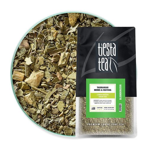 Tiesta Tea Tasmanian Herbs & Matcha, Lemon Matcha Loose Leaf Green Tea, 16 Oz