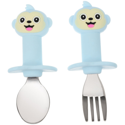 Hemoton 1 Set 2pcs Toddler Spoon And Fork Baby Dinning Training Tableware Set For Kid