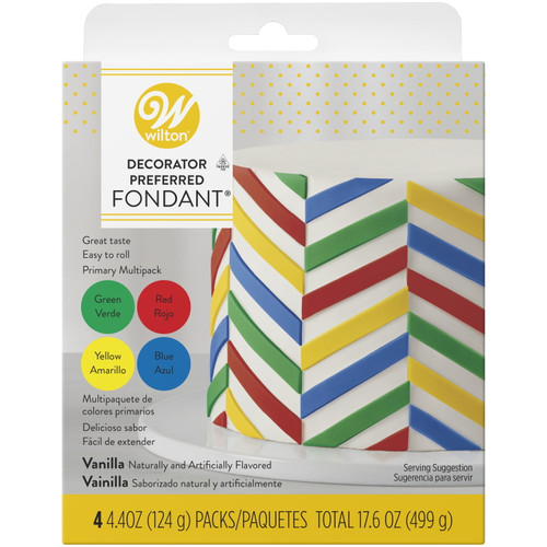 Wilton Decorator Preferred Primary Colors Fondant, 4-pack Fondant Icing