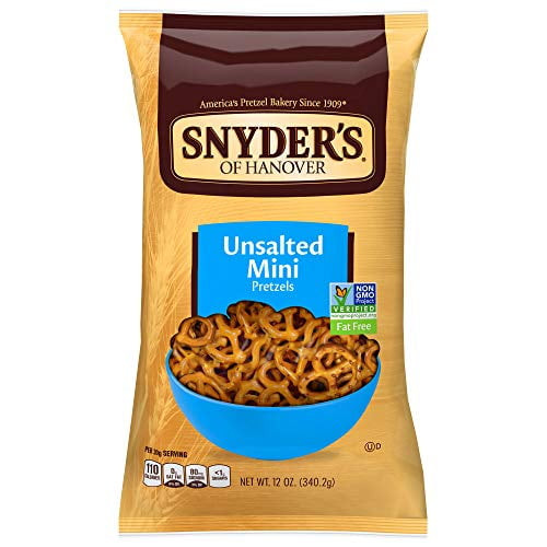 Snyder's Of Hanover Mini-unsalted Pretzel, 12 Oz | 2 Pack