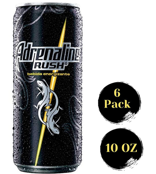 Adrenaline Rush Energy Drink Passion Fruit Flavored Bebida Energizante De Honduras (6 Pack, 10 Fl Oz)