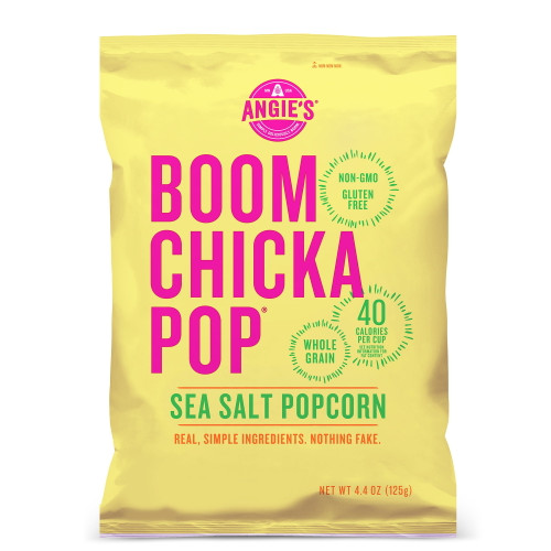 Angie's Boomchickapop Sea Salt Popcorn, Pre-popped Popcorn, 4.4 Oz