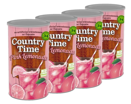 4 Pack | Country Time Pink Lemonade Naturally Flavored Powdered Drink Mix (5.16 Lbs.)