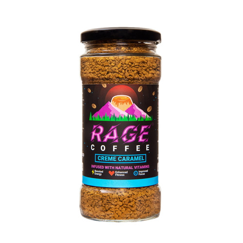 Rage Coffee 100 Gms Creme Caramel Flavour - Freeze Dried Premium Arabica Instant Coffee