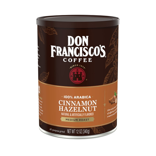 Don Francisco's Coffee 100% Arabica Cinnamon Hazelnut, Medium Roast, Ground Coffee, 12 Oz