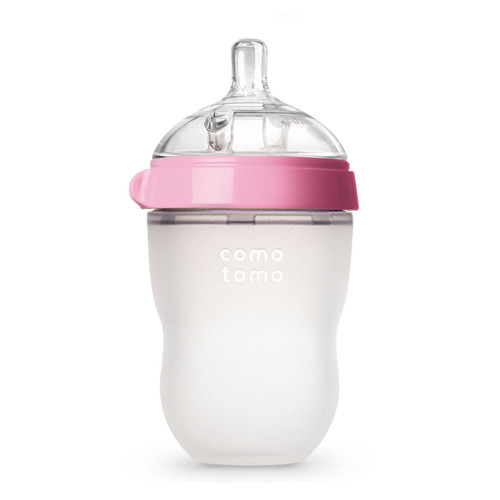Comotomo Baby Bottle, Pink, 8 Oz