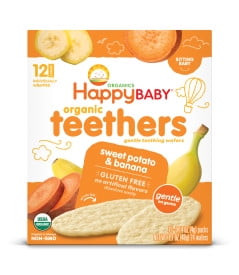 (pack Of 6) Happy Baby Organic Teethers Sweet Potato & Banana, 12 Pack Box