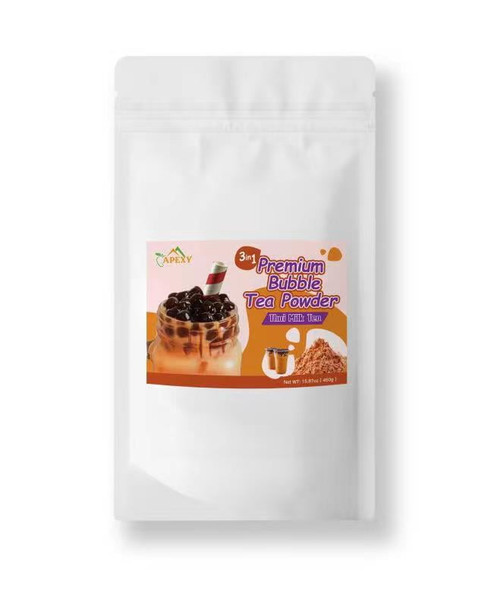 Apexy Premium Bubble Tea Powder Mix, 15.87 Oz, Thai Tea Bubble Tea, Instant 3 In 1 Bubble Tea Mix, Smoothie Mix, For Hot Or Cold Drinks, Made In Taiwan (thai Tea)