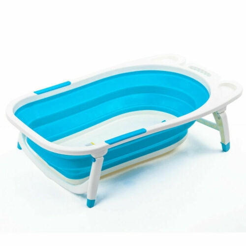 Blue Folding Bathtub Baby Infant Collapsible Portable Shower Basin