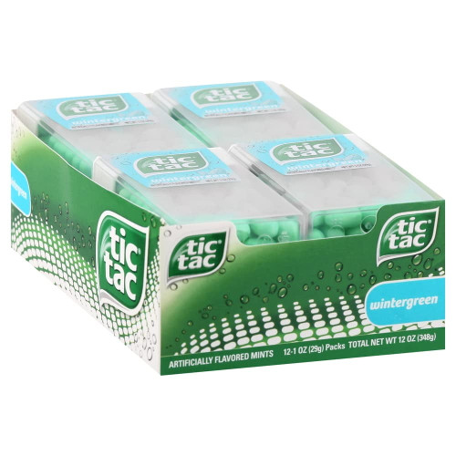 Tic Tac Wintergreen Mints, Hard Candy Mints, 1 Oz. Boxes (pack Of 12)