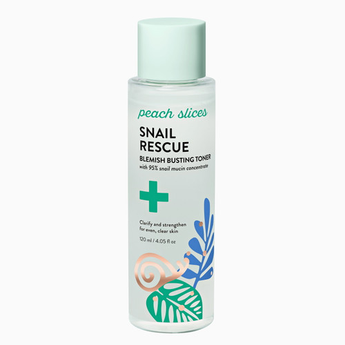 Peach Slices Snail Rescue Blemish Busting Facial Toner With Snail Mucin, 4.05 Fl Oz