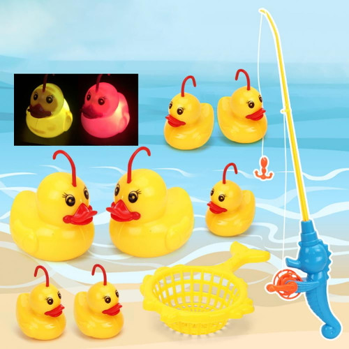 Toddler Bath Toys | Water Toy Set Of 2 Fishing Poles And 7 Rubber Ducks | Toddler Pool Toys For Kids Outdoor | Water Table Toy Colors For Girls And Boys Ages 18m+