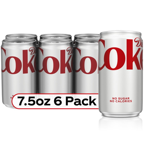 Diet Coke Soda Soft Drink, 7.5 Fl Oz, 6 Pack