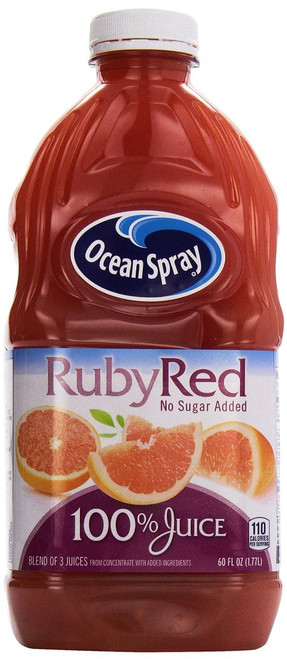 8 Packs : Ocean Spray Ruby Red Grapefruit Juice, No Sugar Added, 60 Oz
