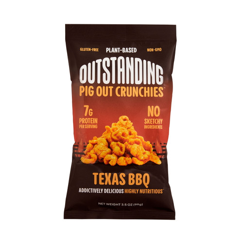 Pigout, Plant-based Pigless Pork Rinds, Texas Bbq, 3.5 Oz.