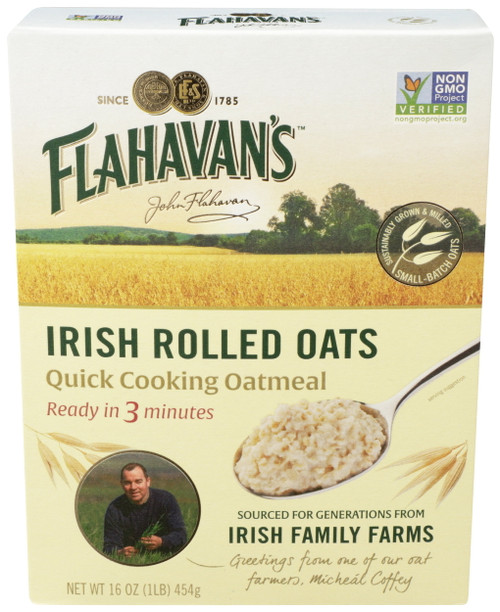 Flahavan's Irish Rolled Oats, Quick Cooking Oatmeal, 16 Oz (pack Of 6)