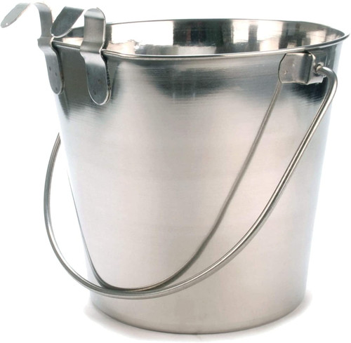 "jeffers Stainless Steel Flat-sided Hanging Pail, 2 Quart"