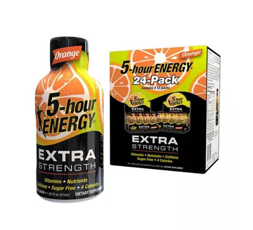 5-hour Energy Shot, Extra Strength, Orange (1.93 Oz., 24 Pk.)