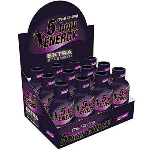 5 Hour Energy Extra Strength Grape Energy Shot, 1.93 Fluid Ounce - 12 Per Pack -- 18 Packs Per Case.
