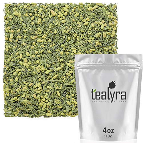 Tealyra - Gen Mai Matcha - Japanese Genmaicha Green Tea Blended With Matcha Powder - Loose Leaf Tea - Caffeine Medium - High Antioxidants - 110g (4-ounce)