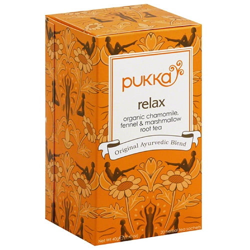 Pukka Relax Herbal Tea Sachets, 20 Count, 1.41 Oz, (pack Of 6)