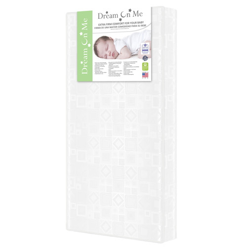 Dream On Me, Clover 5" Foam Crib & Toddler Bed Standard Mattress, White