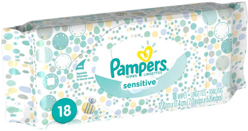 Pampers Sensitive Wipes Convenience Pack 18 Ea (pack Of 4)