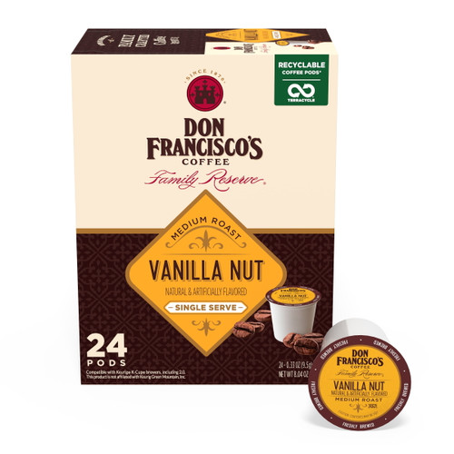 Don Francisco's Coffee Vanilla Nut Flavored Medium Roast K-cup Compatible Coffee Pods, 24 Ct