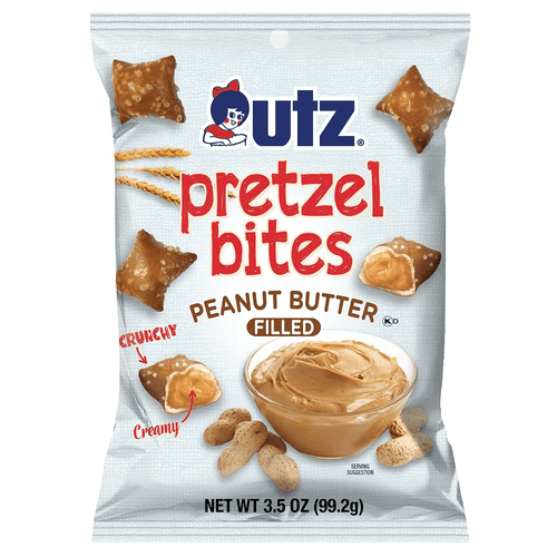 Utz Peanut Butter Filled Salted Pretzel Bites, 3-pack 3.5 Oz.(99.2g) Bags