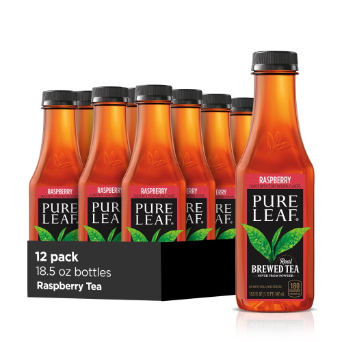(12 Bottles) Pure Leaf Raspberry Iced Tea, 18.5 Fl Oz