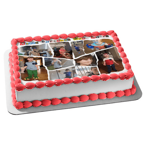 Torn Paper Photo Collage Add Your Own Photos Customizeable Photo Frame Edible Cake Topper Image Frame Abpid55095