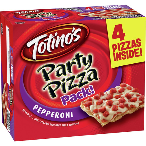Totino's Party Pizza Pack, Pepperoni Flavored, Frozen Snacks, 40.8 Oz, 4 Ct