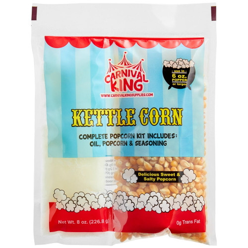 Carnival King All-in-one Kettle Corn Popcorn Kit For 6 Oz. Popper - 24/case