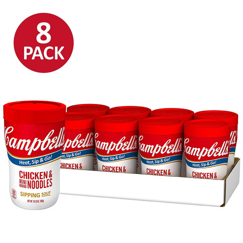 Campbells Soup On The Go, Chicken And Mini Round Noodles, 10.75 Ounce (pack Of 8)