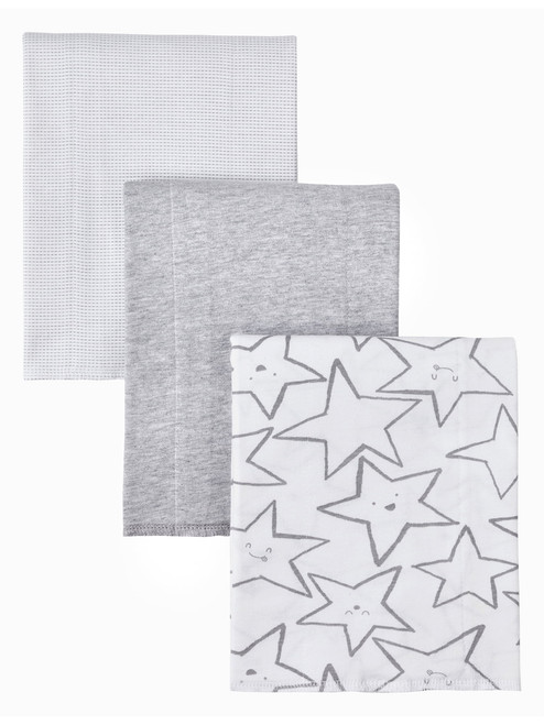Little Star Cotton Burp Cloth, 3pk Unisex