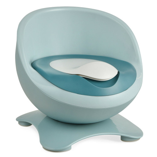 Gymax Toddler Egg-shaped Real Potty Training Toilet /removable Container Blue