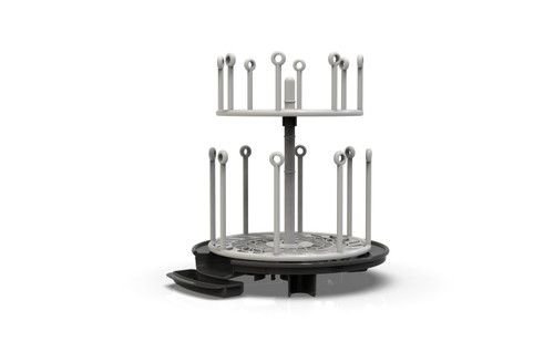 The First Years Spin Stack Bottle Drying Rack — Black — 2-tier Rotating Countertop Drying Rack For Up To 16 Bottles — Baby Essentials For Everyday Use